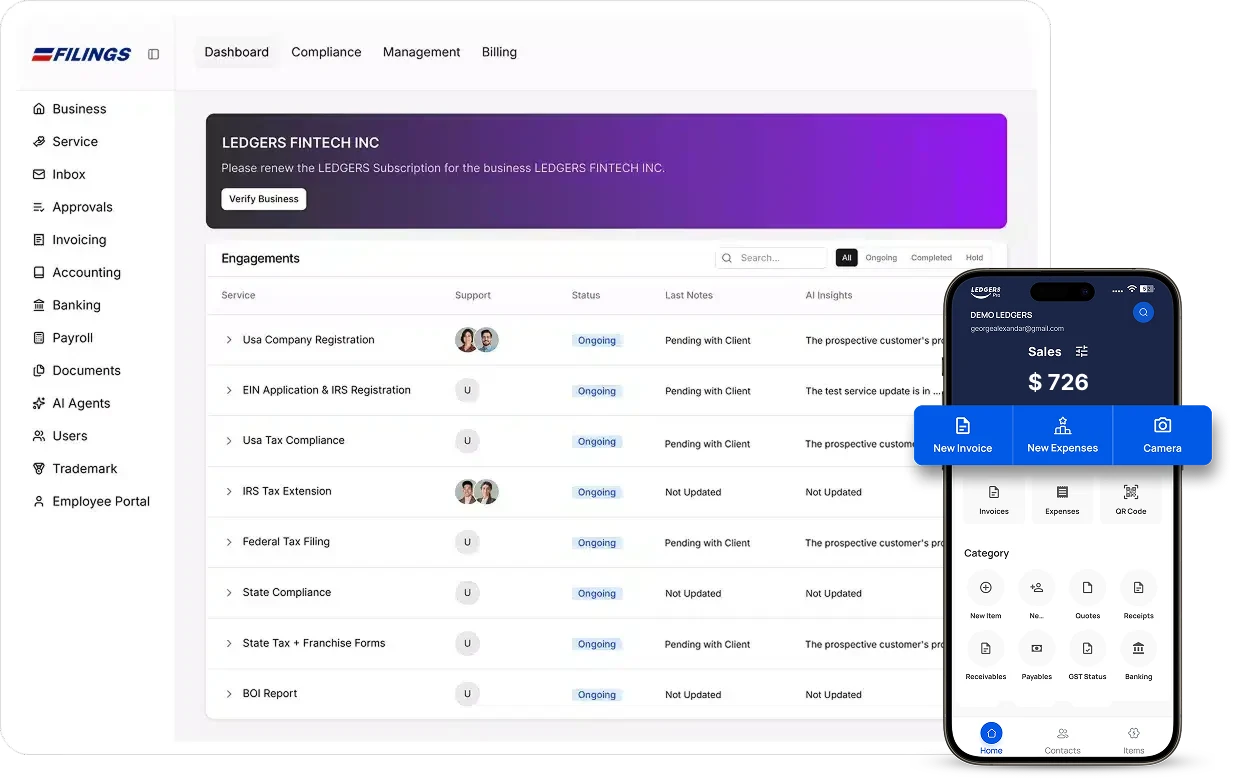 Filings.us US Compliance Dashboard